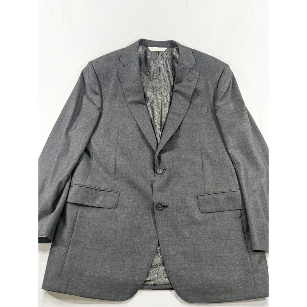 SAMUELSOHN Mens SB Gable Sport Coat Jacket Blazer Dark Gray WOOL 44L